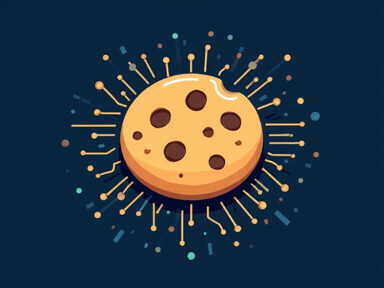 Illustration of a cookie icon representing data privacy and website tracking