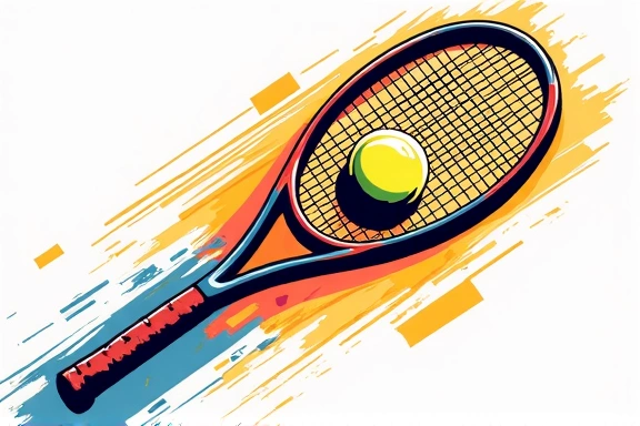Dynamic illustration of a tennis racket impact with a ball