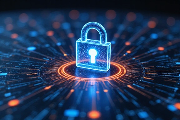 Secure data processing and padlock icon
